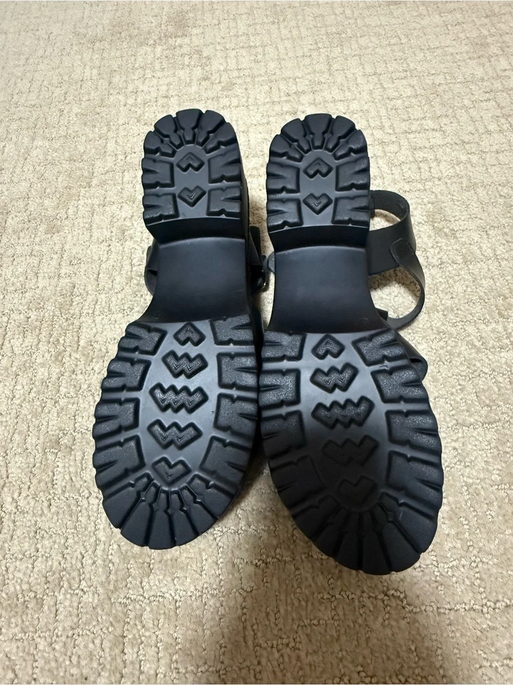 Refresh Women's Black Chunky Platform Sandals - Lightweight - BOGO